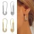Huitan-pendientes de aro con diseño de Clip de papel único para mujer, totalmente brillante, CZ, accesorios elegantes y versátiles para fiesta diaria, joyería de boda a la moda