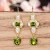 Huitan-pendientes colgantes estéticos para mujer, accesorios elegantes de compromiso de boda con perlas de imitación, joyería de fiesta CZ verde brillante con incrustaciones