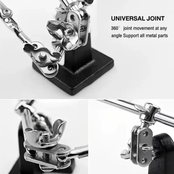 Lupa de Clip auxiliar de soldadura 3,5x 12X, soldador eléctrico, placa de circuito, herramientas de soporte de lupa de hierro para soldar