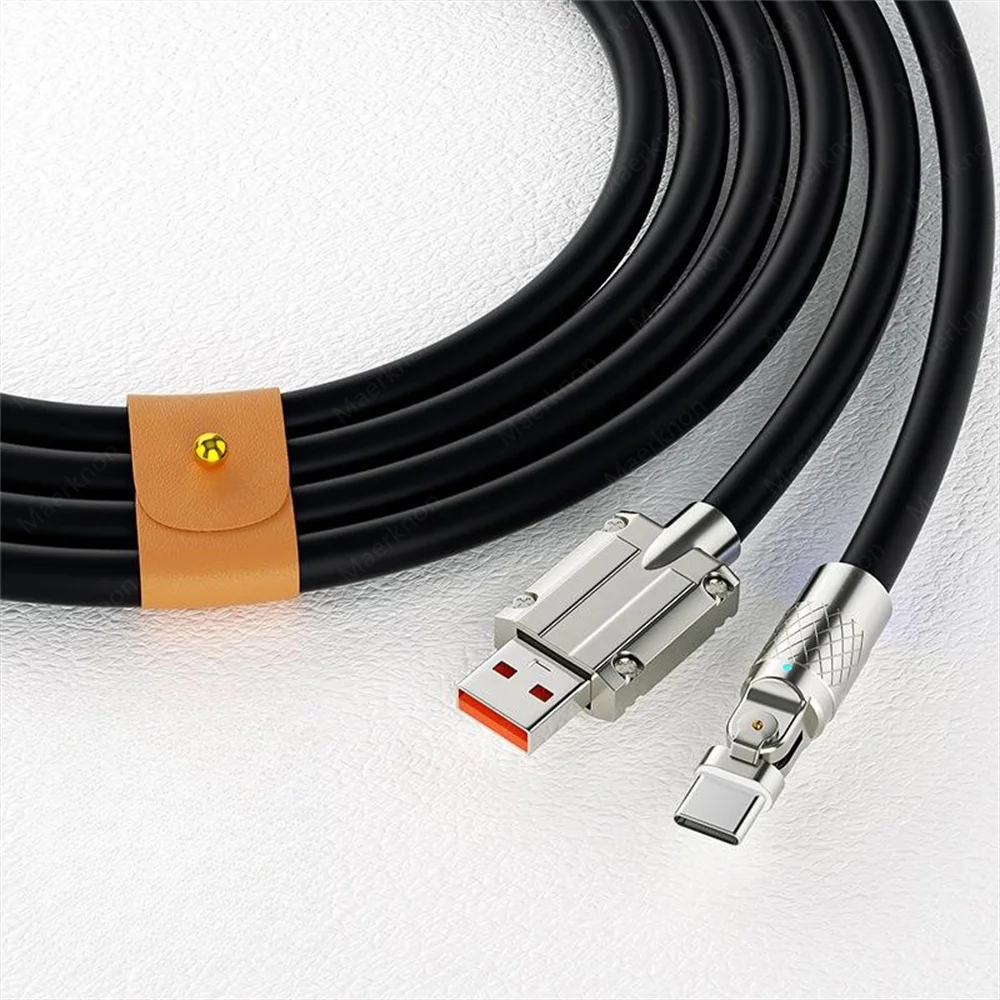 Cable tipo C de 120W, 7A, codo de rotación de 180 grados, Cable de datos para cargador de teléfono de carga rápida para iPhone, Samsung, Xiaomi, Cable de carga rápida