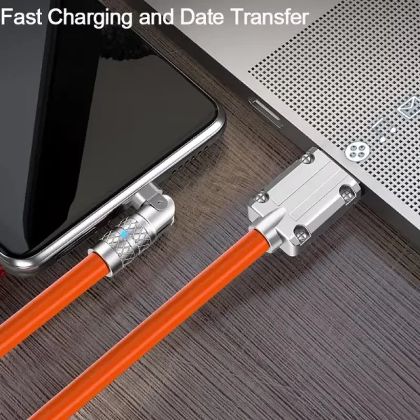Cable tipo C de 120W, 7A, codo de rotación de 180 grados, Cable de datos para cargador de teléfono de carga rápida para iPhone, Samsung, Xiaomi, Cable de carga rápida