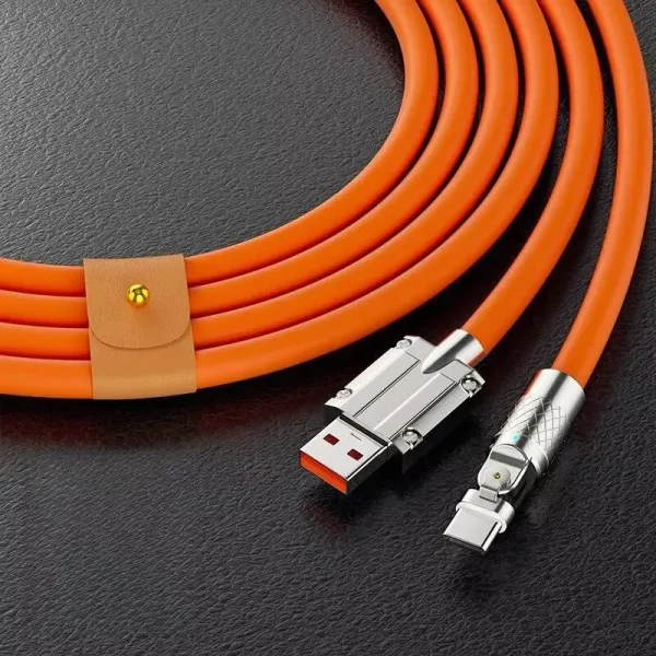 Cable tipo C de 120W, 7A, codo de rotación de 180 grados, Cable de datos para cargador de teléfono de carga rápida para iPhone, Samsung, Xiaomi, Cable de carga rápida