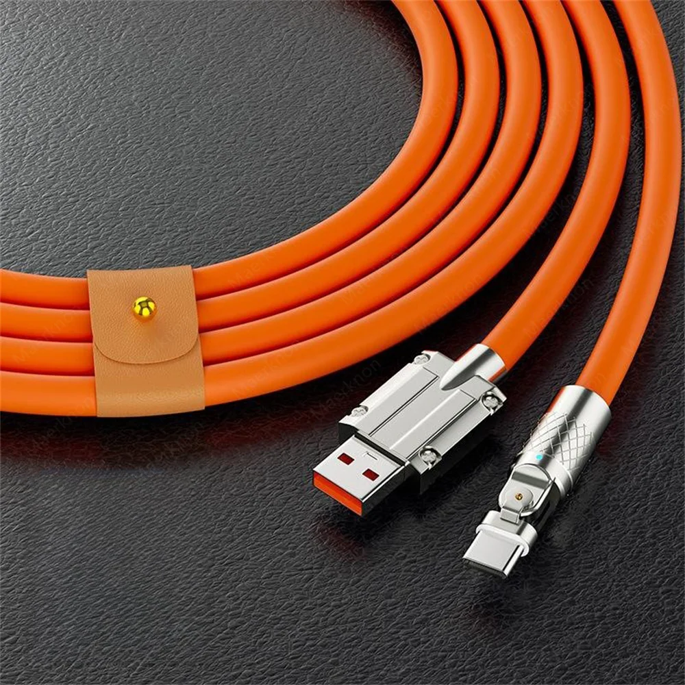 Cable tipo C de 120W, 7A, codo de rotación de 180 grados, Cable de datos para cargador de teléfono de carga rápida para iPhone, Samsung, Xiaomi, Cable de carga rápida
