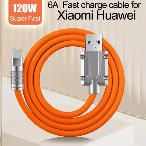 Cable tipo C de 120W, 7A, codo de rotación de 180 grados, Cable de datos para cargador de teléfono de carga rápida para iPhone, Samsung, Xiaomi, Cable de carga rápida