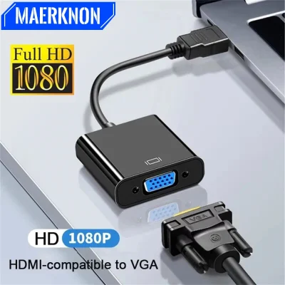 10743-yuuki5.jpg Cable convertidor HD 1080P HDMI a VGA, adaptador convertidor VGA macho a hembra HDTV de alta velocidad para ordenador portátil, tableta, Monitor, proyector de TV