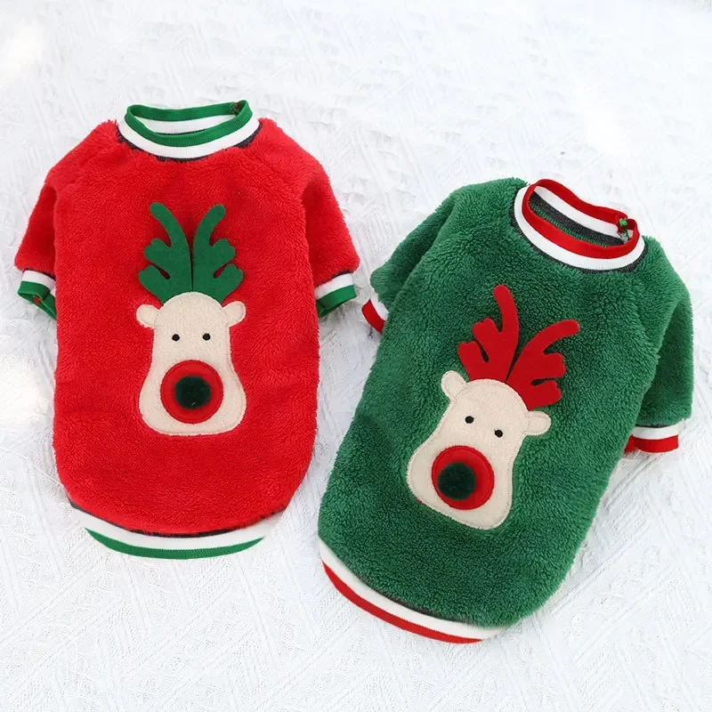 Ropa navideña para perros, ropa cálida de invierno para mascotas para perros pequeños y medianos, alce, Papá Noel, abrigo para perros y gatos, sudaderas con capucha, disfraz navideño para perros Ropa navideña para perros, ropa cálida de invierno para mascotas para perros pequeños y medianos, alce, Papá Noel, abrigo para perros y gatos, sudaderas con capucha, disfraz navideño para perros