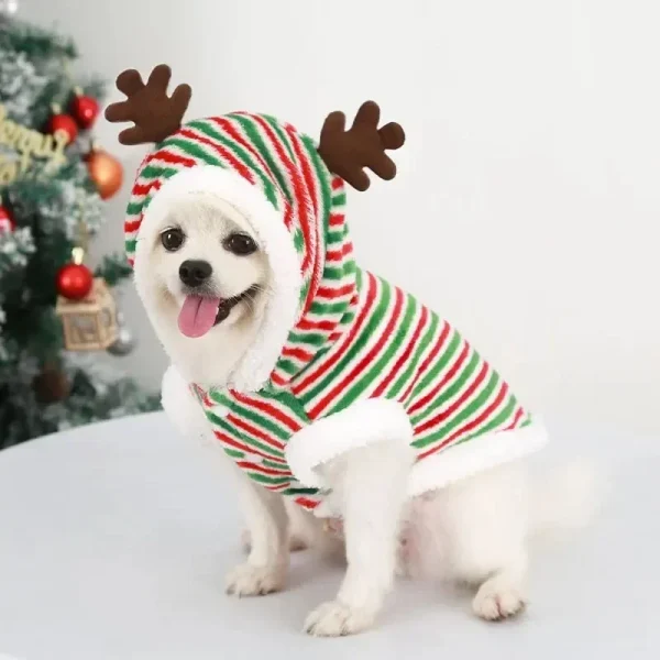 8510-nuaas4.jpg Ropa navideña para perros, ropa cálida de invierno para mascotas para perros pequeños y medianos, alce, Papá Noel, abrigo para perros y gatos, sudaderas con capucha, disfraz navideño para perros
