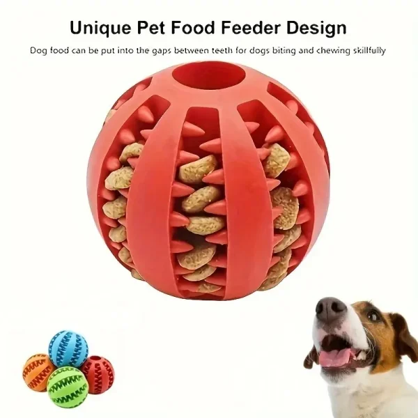 Bola de juguete para perros, pelota de juguete no tóxica resistente a mordeduras para perros, cachorros y gatos, alimentador de comida para mascotas, bola de limpieza de dientes para masticar