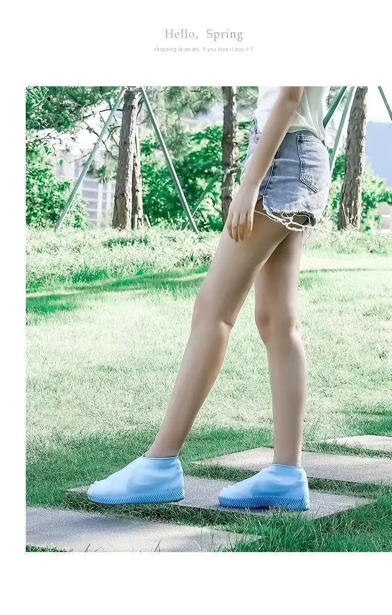 1 par de cubiertas de silicona impermeables para zapatos, botas de lluvia de goma resistentes a los labios, accesorios para zapatos para días lluviosos al aire libre