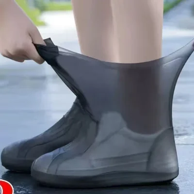 1 par de cubiertas de silicona impermeables para zapatos, botas de lluvia de goma resistentes a los labios, accesorios para zapatos para días lluviosos al aire libre