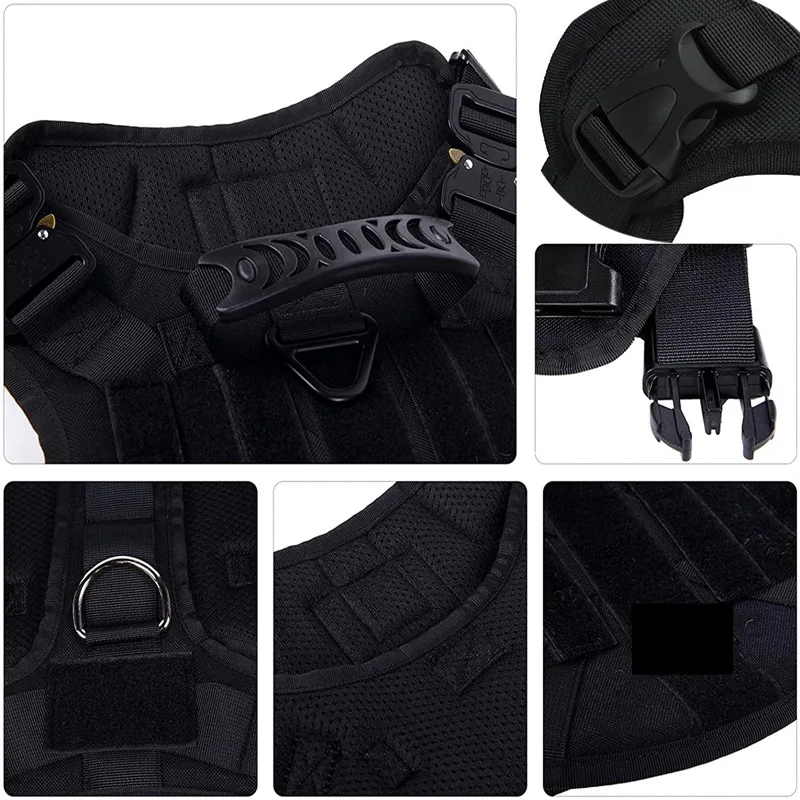 Chaleco militar táctico para mascotas pastor alemán Golden Retriever, juego de arnés y correa para perros de entrenamiento táctico para perros de todas las razas