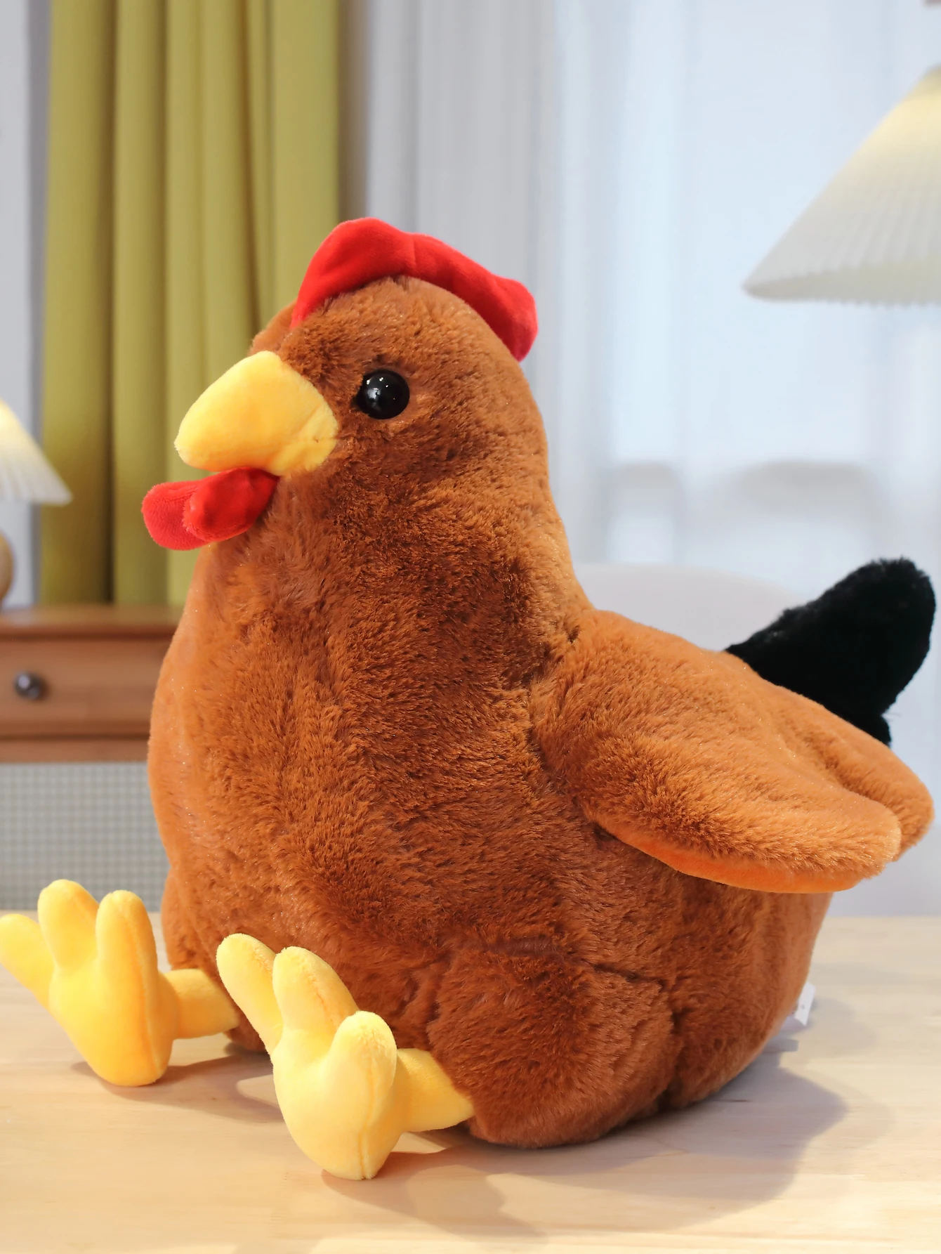 Un gran peluche de gallo, una muñeca de gallo esponjosa, una linda muñeca de gallo suave y encantadora, un regalo de fiesta de cumpleaños, una decoración del hogar