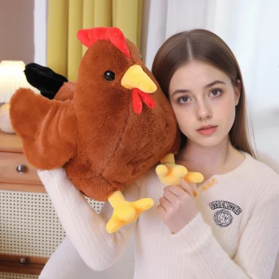 Un gran peluche de gallo, una muñeca de gallo esponjosa, una linda muñeca de gallo suave y encantadora, un regalo de fiesta de cumpleaños, una decoración del hogar