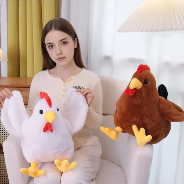 Un gran peluche de gallo, una muñeca de gallo esponjosa, una linda muñeca de gallo suave y encantadora, un regalo de fiesta de cumpleaños, una decoración del hogar