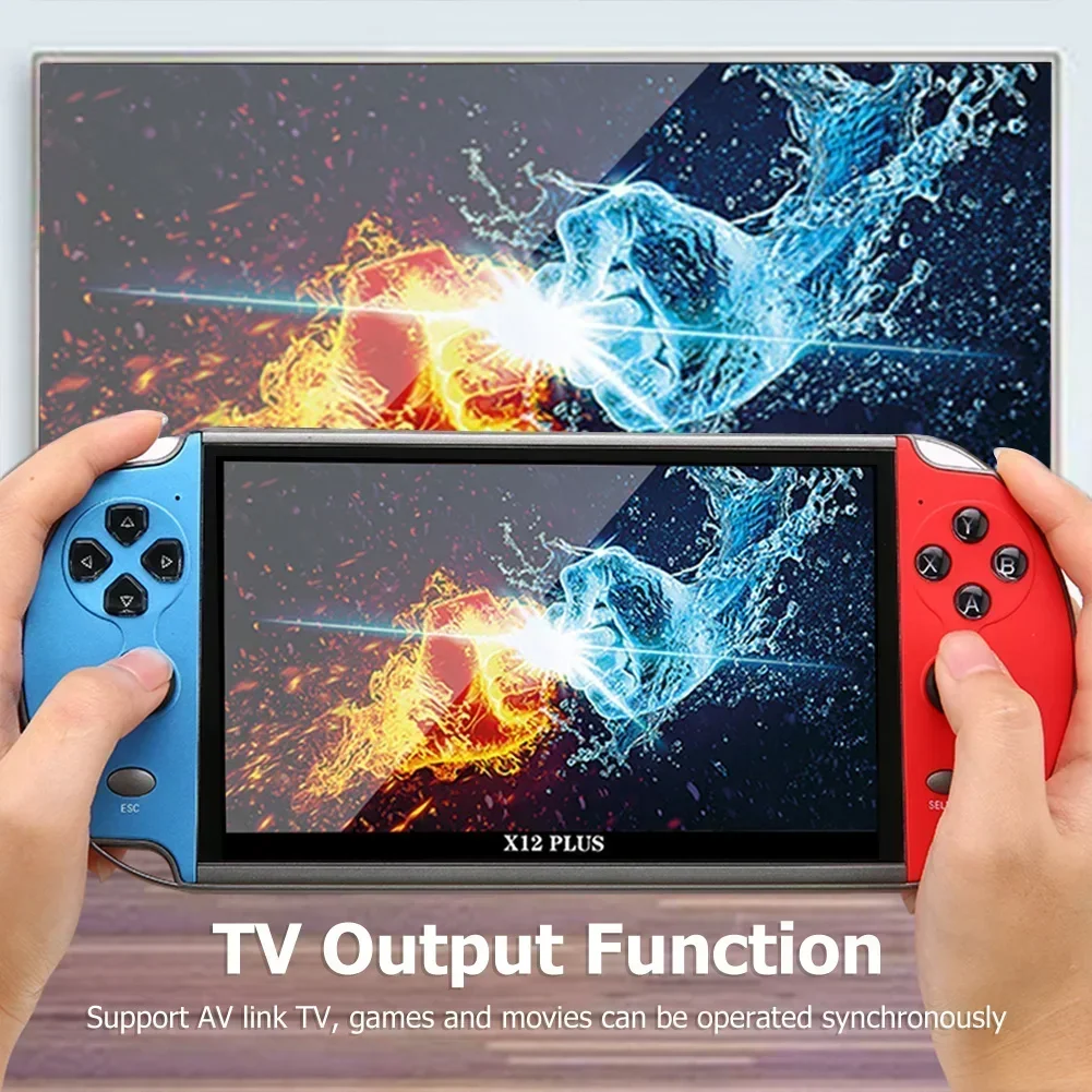 Consola de videojuegos portátil X7/X7 Plus/X12/X12 Plus, reproductor de juegos con pantalla HD de 4,3/5,1/7,1 pulgadas, más de 10000 juegos clásicos integrados
