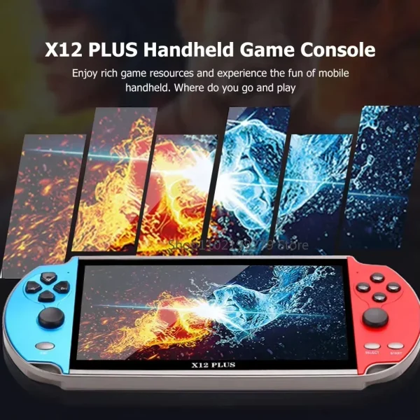 Consola de videojuegos portátil X7/X7 Plus/X12/X12 Plus, reproductor de juegos con pantalla HD de 4,3/5,1/7,1 pulgadas, más de 10000 juegos clásicos integrados