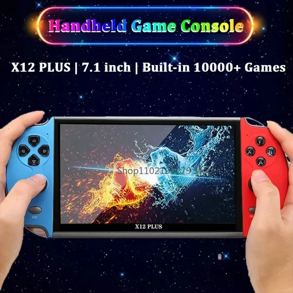 Consola de videojuegos portátil X7/X7 Plus/X12/X12 Plus, reproductor de juegos con pantalla HD de 4,3/5,1/7,1 pulgadas, más de 10000 juegos clásicos integrados