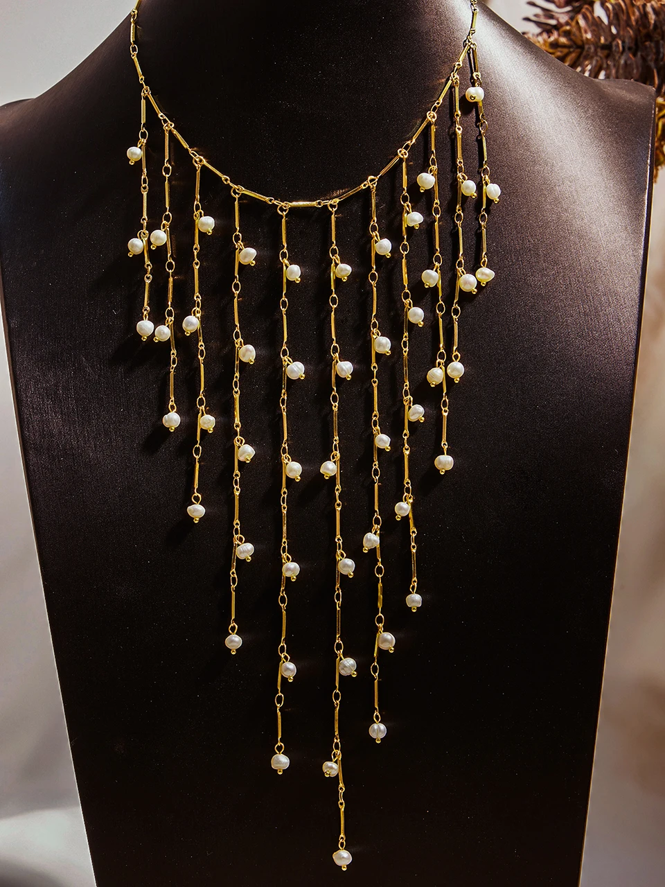 Collares con flecos en cascada para mujer, Collar dulce chapado en oro de 18 quilates, resistente al agua, sin deslustre, Collar largo con borlas de acero inoxidable Collares con flecos en cascada para mujer, Collar dulce chapado en oro de 18 quilates, resistente al agua, sin deslustre, Collar largo con borlas de acero inoxidable