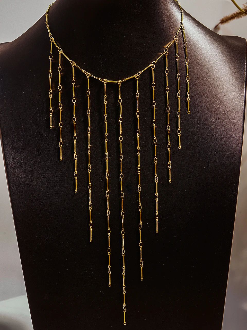 Collares con flecos en cascada para mujer, Collar dulce chapado en oro de 18 quilates, resistente al agua, sin deslustre, Collar largo con borlas de acero inoxidable Collares con flecos en cascada para mujer, Collar dulce chapado en oro de 18 quilates, resistente al agua, sin deslustre, Collar largo con borlas de acero inoxidable