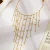 Collares con flecos en cascada para mujer, Collar dulce chapado en oro de 18 quilates, resistente al agua, sin deslustre, Collar largo con borlas de acero inoxidable