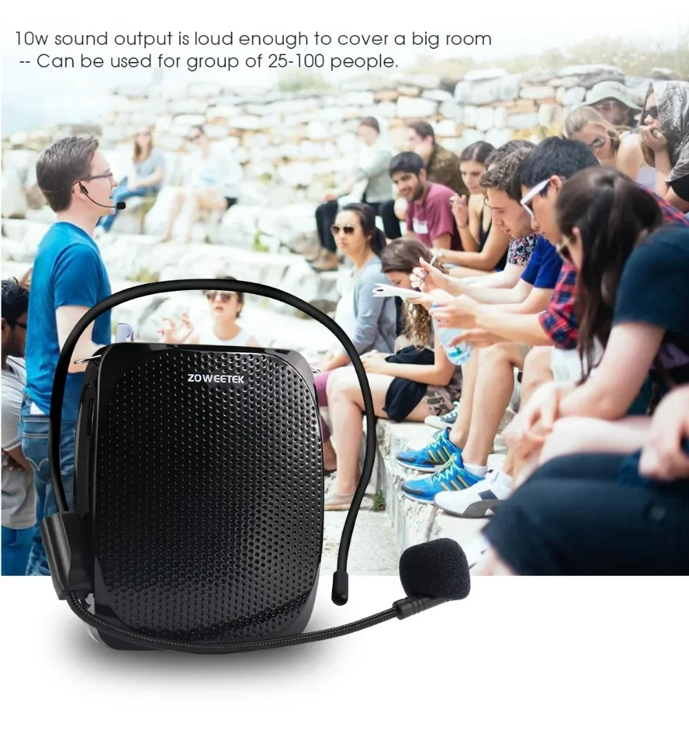 Zoweetek amplificador de voz portátil micrófono con cable altavoz de Audio auxiliar para profesores Instructor Z258 Zoweetek amplificador de voz portátil micrófono con cable altavoz de Audio auxiliar para profesores Instructor Z258