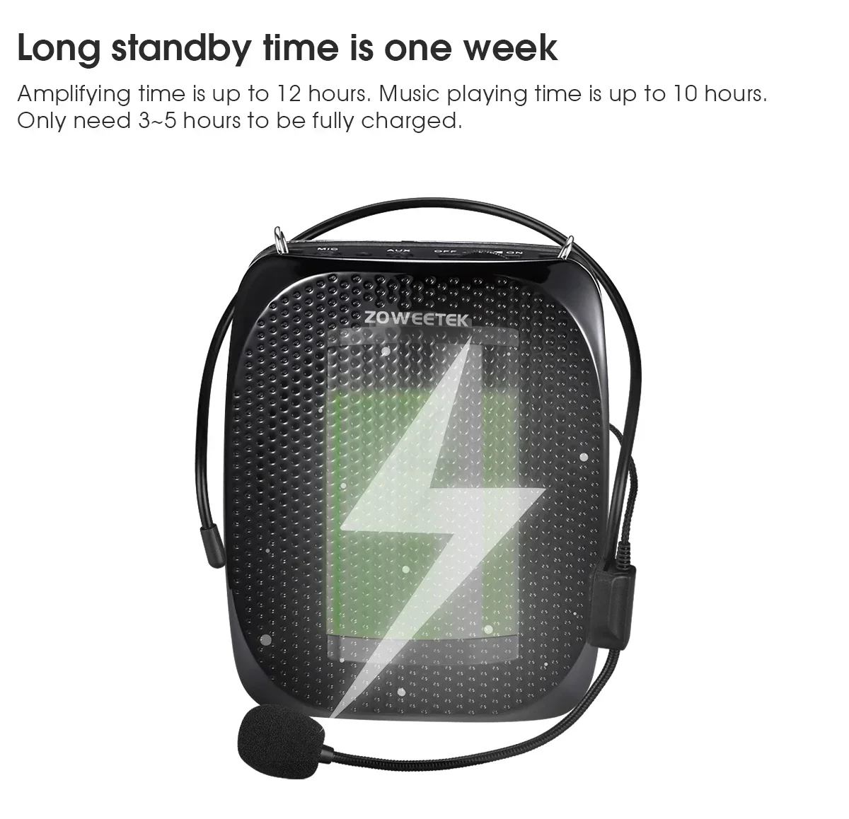 Zoweetek amplificador de voz portátil micrófono con cable altavoz de Audio auxiliar para profesores Instructor Z258