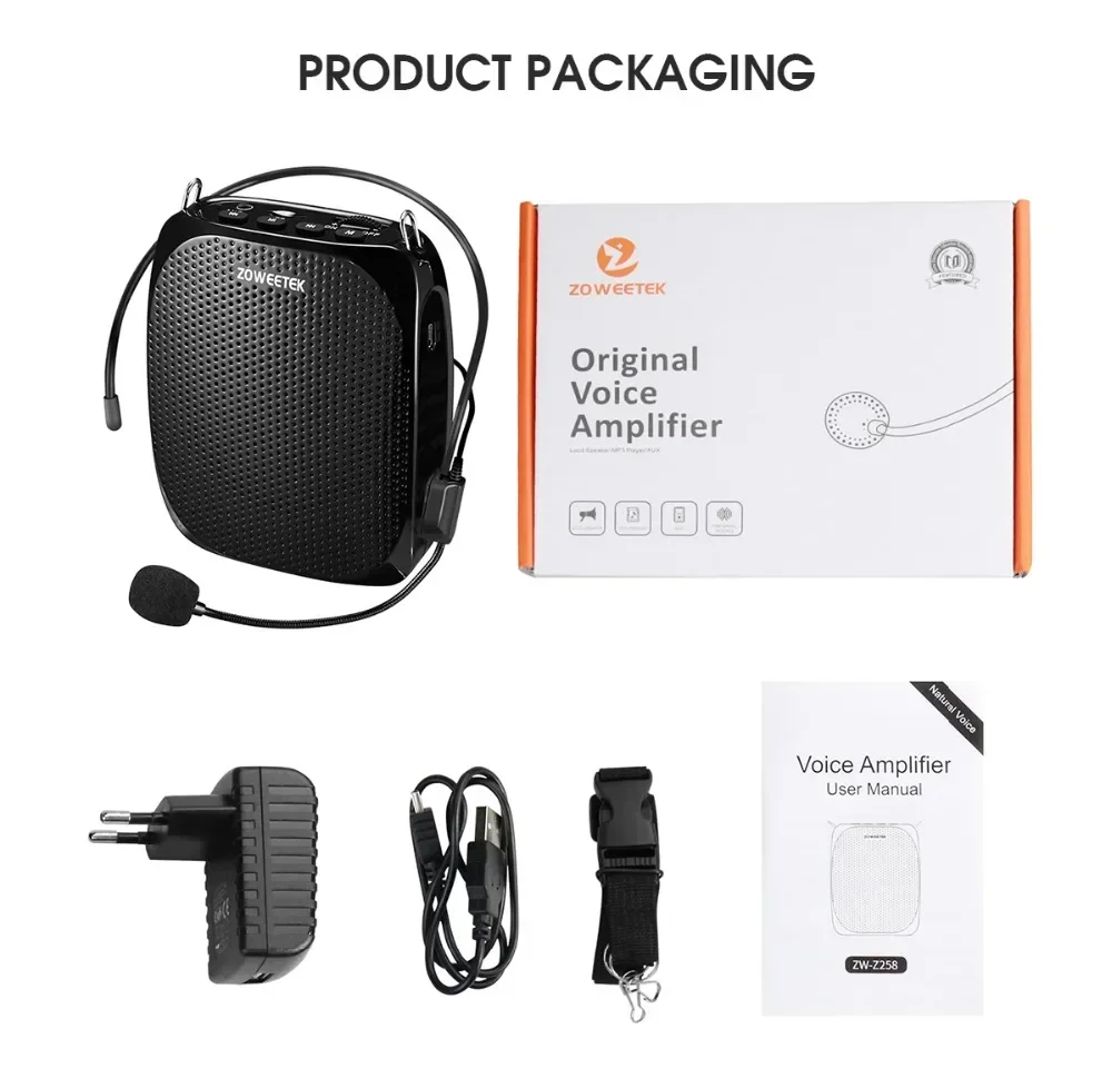 Zoweetek amplificador de voz portátil micrófono con cable altavoz de Audio auxiliar para profesores Instructor Z258 Zoweetek amplificador de voz portátil micrófono con cable altavoz de Audio auxiliar para profesores Instructor Z258