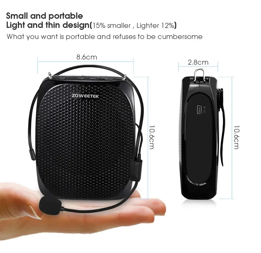 Zoweetek amplificador de voz portátil micrófono con cable altavoz de Audio auxiliar para profesores Instructor Z258 Zoweetek amplificador de voz portátil micrófono con cable altavoz de Audio auxiliar para profesores Instructor Z258